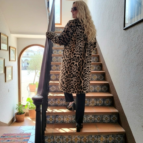 sandova Jackets & Blazers - Sandova Stunning New W/O Tag Leopard Print Rabbit Fur Coat, M, $315